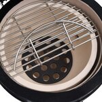 vidaXL Barbecue à fumoir Kamado 2-en-1 Céramique 56 cm Noir