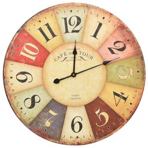vidaXL Horloge murale vintage Colorée 60 cm