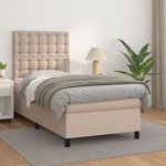 vidaXL Lit à sommier tapissier avec matelas Cappuccino 90x200 cm
