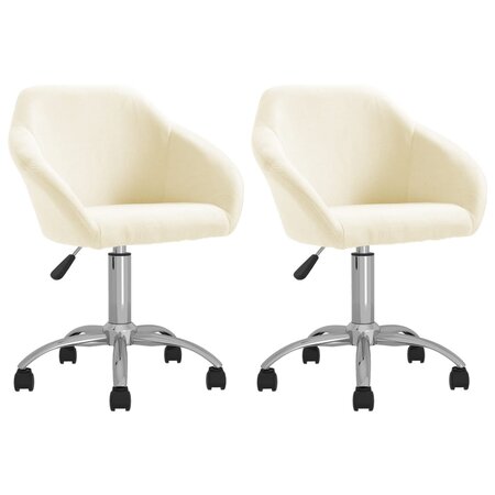 vidaXL Chaises pivotantes à manger lot de 2 crème tissu