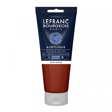 Peinture acrylique en tube - ocre rouge - 200ml - lefranc & bourgeois