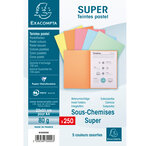 Paquet de 250 sous-chemises super 80 22x31cm couleurs assorties exacompta
