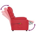 vidaXL Fauteuil de massage électrique Rouge Similicuir