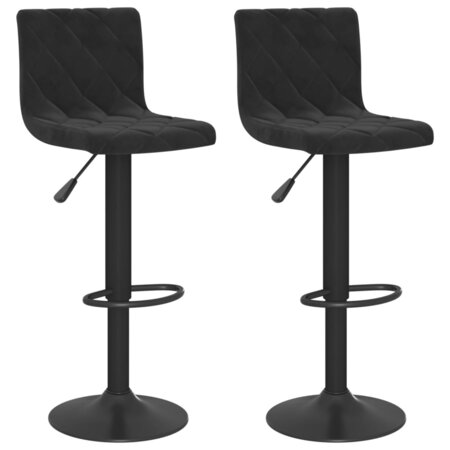 vidaXL Tabourets de bar 2 Pièces Noir Velours