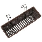 vidaXL Jeu de jardinières de balcon Trapèze Rotin 50 cm 2 Pièces Marron