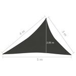 vidaXL Voile d'ombrage 160 g/m² Anthracite 3x4x5 m PEHD