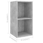 vidaXL Meuble TV mural Gris béton 37x37x72 cm Aggloméré