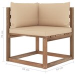 vidaXL Salon palette de jardin 7 Pièces et coussins Bois de pin imprégné