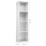 vidaXL Bibliothèque/Meuble TV Blanc brillant 36x30x143 cm Aggloméré