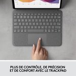 Etui clavier pour ipad - 4ieme géné - logitech - folio touch ipad air - gris