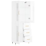 vidaXL Buffet haut Blanc brillant 69 5x34x180 cm Bois d'ingénierie