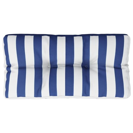 vidaXL Coussin de palette rayures bleues et blanches 70x40x12 cm tissu