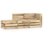 vidaXL Salon de jardin 3 Pièces Bois de pin imprégné de vert