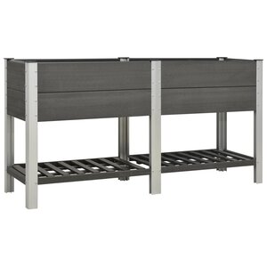 vidaXL Lit surélevé de jardin avec étagère 175x50x90 cm WPC Gris