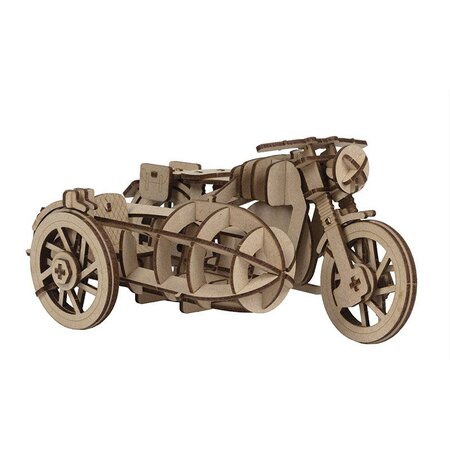 Maquette 3D en bois MDF - Side-car - 25 x 18 cm