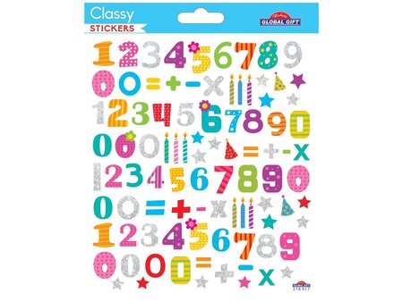 Autocollants - Chiffres et calculs - Anniversaire - Paillettes