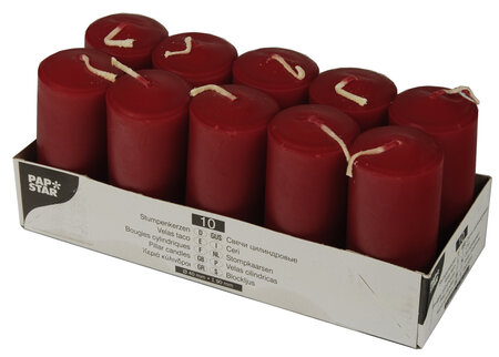 Bougie cylindrique diamètre: 40 mm bordeaux 10 pièce