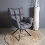 Fauteuil pivotant en tissu washington