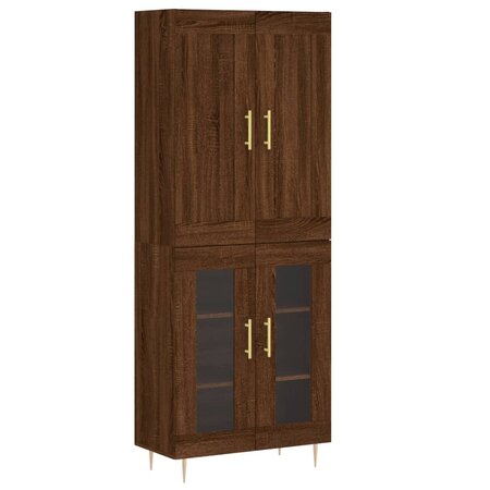 vidaXL Buffet haut Chêne marron 69 5x34x180 cm Bois d'ingénierie