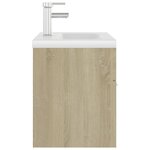 vidaXL Armoire d'évier avec lavabo intégré Chêne sonoma Aggloméré
