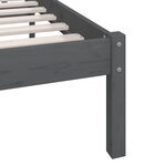 vidaXL Cadre de lit Gris Bois de pin massif 150x200 cm UK King