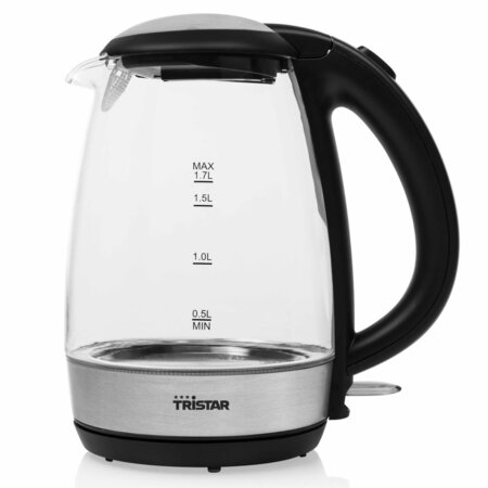 Tristar bouilloire électrique 2200 w 1 7 l verre