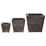 vidaXL Lits surélevés de jardin 3 Pièces Jacinthe d'eau Marron