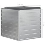 vidaXL Lit surélevé de jardin 129x77 cm Acier galvanisé Argenté
