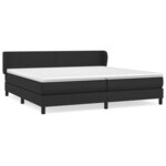 vidaXL Lit à sommier tapissier avec matelas Noir 200x200 cm Similicuir