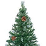 vidaXL Arbre de Noël artificiel pré-éclairé/boules pommes de pin 180cm