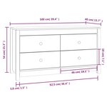 vidaXL Armoire latérale Gris 100x40x54 cm Bois de pin massif
