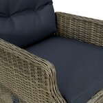 vidaXL Ensemble de salle à manger de jardin 3 Pièces Marron