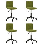 vidaXL Chaises pivotantes à manger lot de 4 vert clair velours