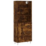 vidaXL Buffet haut Chêne fumé 69 5x34x180 cm Bois d'ingénierie