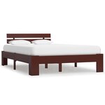 vidaXL Cadre de lit Marron foncé Bois de pin massif 120 x 200 cm