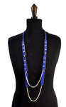 Collier long bleu électrique