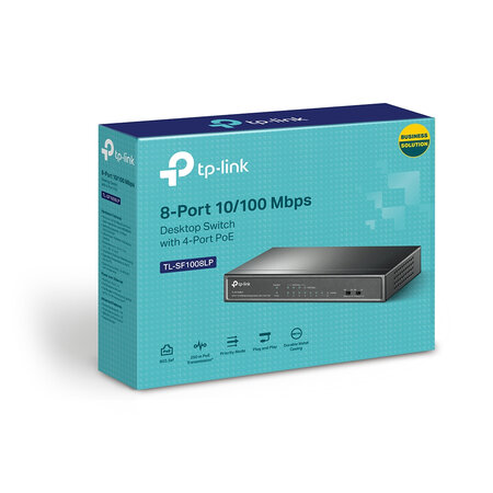Tplink tl-sf1008lp 8p switch 4p poe tl-sf1008lp 8-port 10/100 mbps desktop switch with 4-port poe 41w poe budget