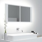 vidaXL Armoire salle de bain à miroir LED Blanc 90x12x45 cm Acrylique