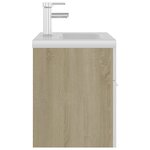 vidaXL Armoire d'évier et lavabo intégré Blanc/chêne sonoma Aggloméré