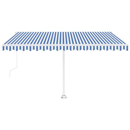 vidaXL Auvent automatique sur pied 400x350 cm Bleu/Blanc