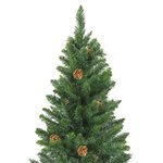 vidaXL Arbre de Noël artificiel pré-éclairé et boules vert 210 cm