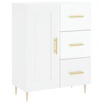 vidaXL Buffet haut Blanc brillant 69 5x34x180 cm Bois d'ingénierie