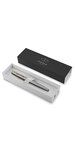 Parker jotter stylo roller  acier  recharge noire pointe fine  coffret cadeau