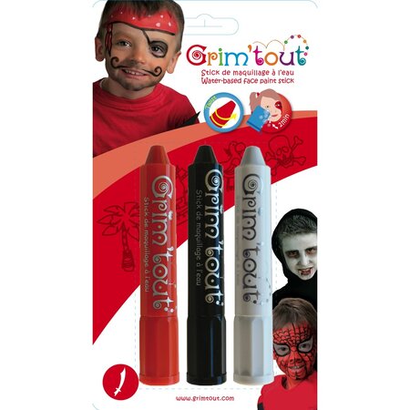 Crayons maquillage sans parabène 3 sticks Pirate/Vampire