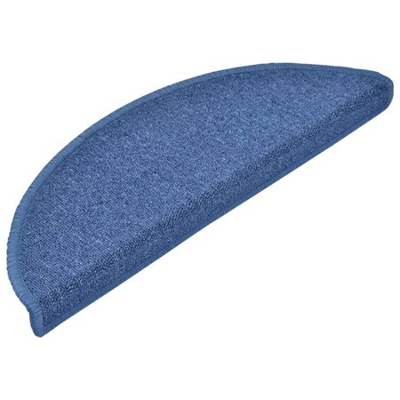 vidaXL Tapis d'escalier 15 Pièces Bleu 65x24x4 cm