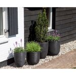 Capi Pot à fleurs Nature Rib Élégant bas 36 x 47 cm Noir KBLR782