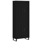 vidaXL Buffet haut Noir 69 5x34x180 cm Bois d'ingénierie