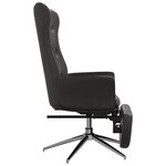 vidaXL Chaise de relaxation avec repose-pied Noir brillant Similicuir