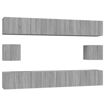 vidaXL Ensemble de meubles TV 6 Pièces Sonoma gris Bois d'ingénierie