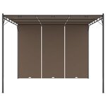 vidaXL Belvédère de jardin avec rideau latéral 3x3x2 25 m Taupe